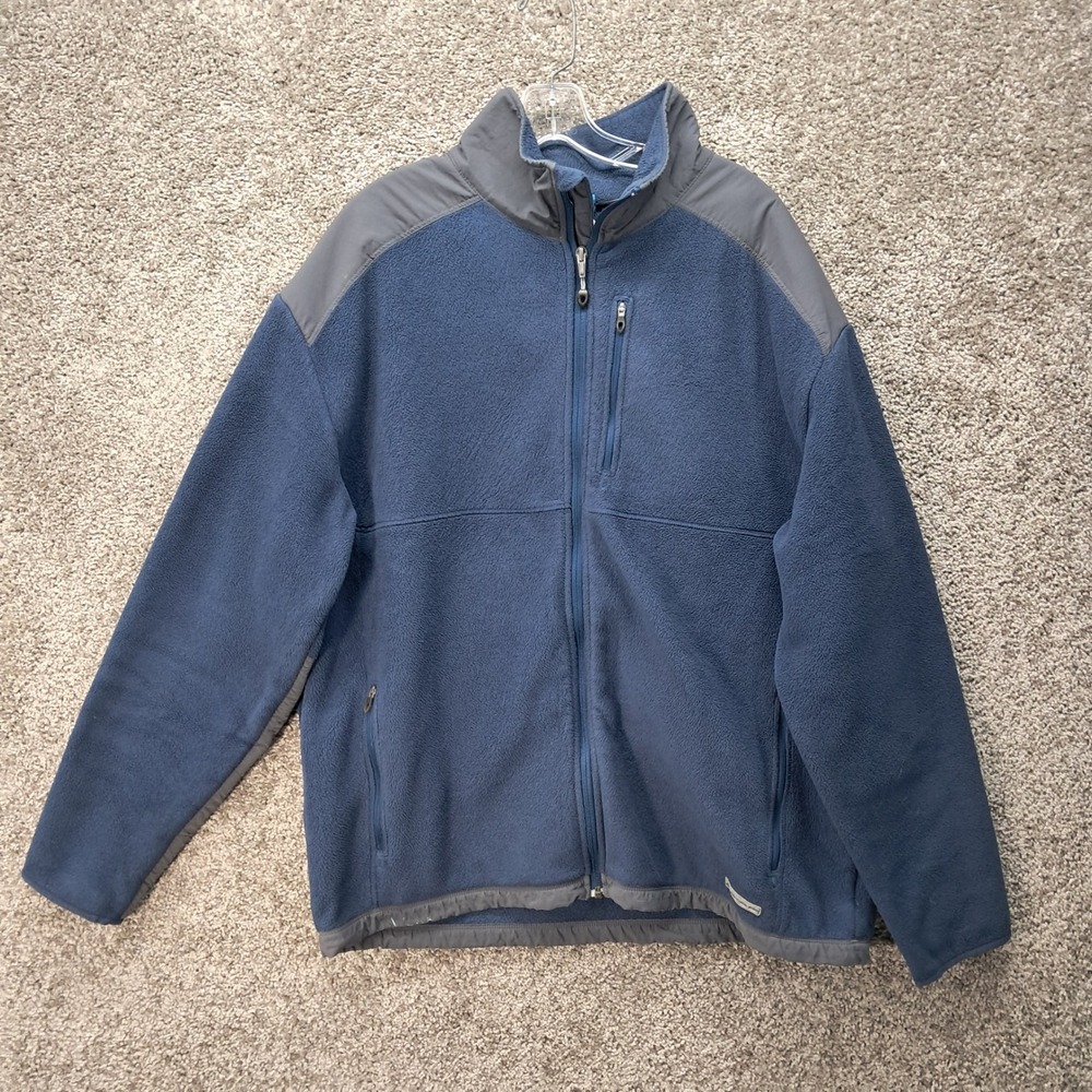 Eastern Mountain Sports Polartec Fleece Jacket Mens XL Blue Grey Full Zip 7795
